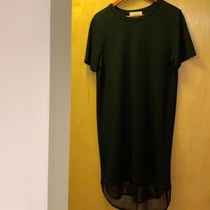 Black Fitted Dress W Mesh Hem. Sz. L. BNWOT.
